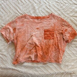 Orange tie dye cropped tee